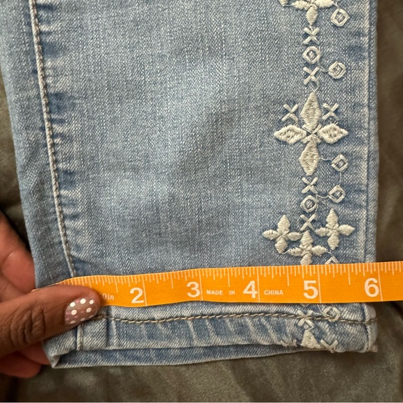 Earl jeans skinny ankle embroidered jeans light wash denim size 4 - Picture 12 of 12